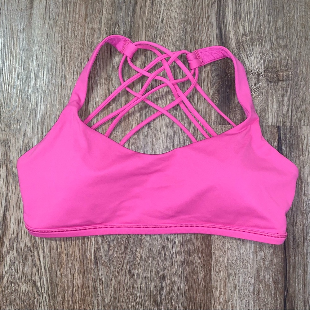 Pink Lululemon free to be bra size 8